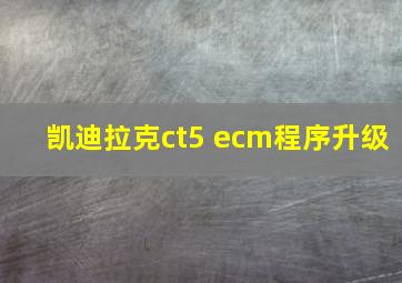 凯迪拉克ct5 ecm程序升级